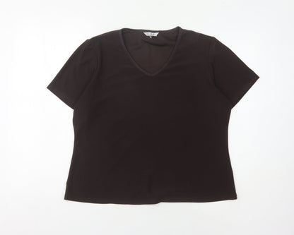 Berkertex Women's Brown V-Neck T-Shirt, Size 18