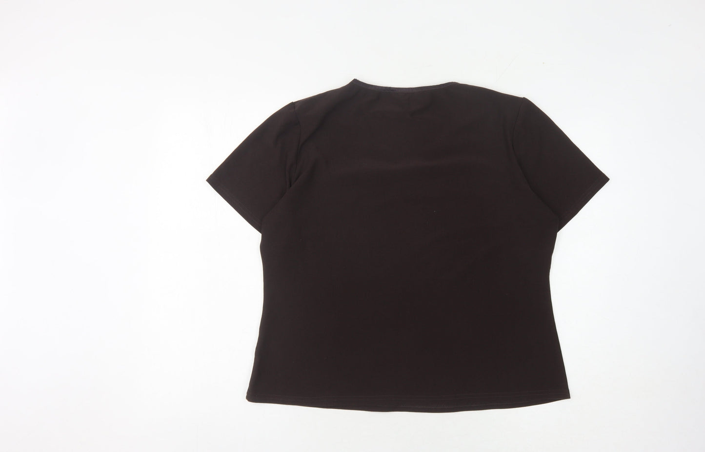Berkertex Women's Brown V-Neck T-Shirt, Size 18