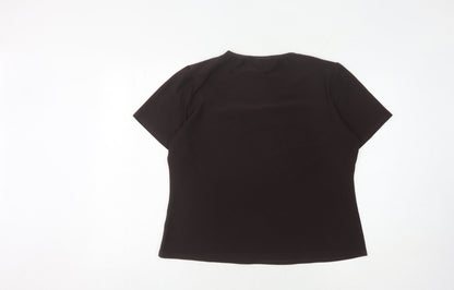 Berkertex Women's Brown V-Neck T-Shirt, Size 18