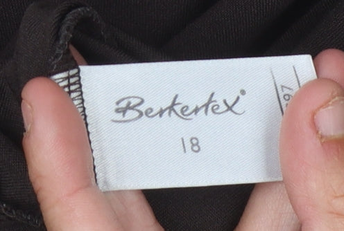Berkertex Women's Brown V-Neck T-Shirt, Size 18