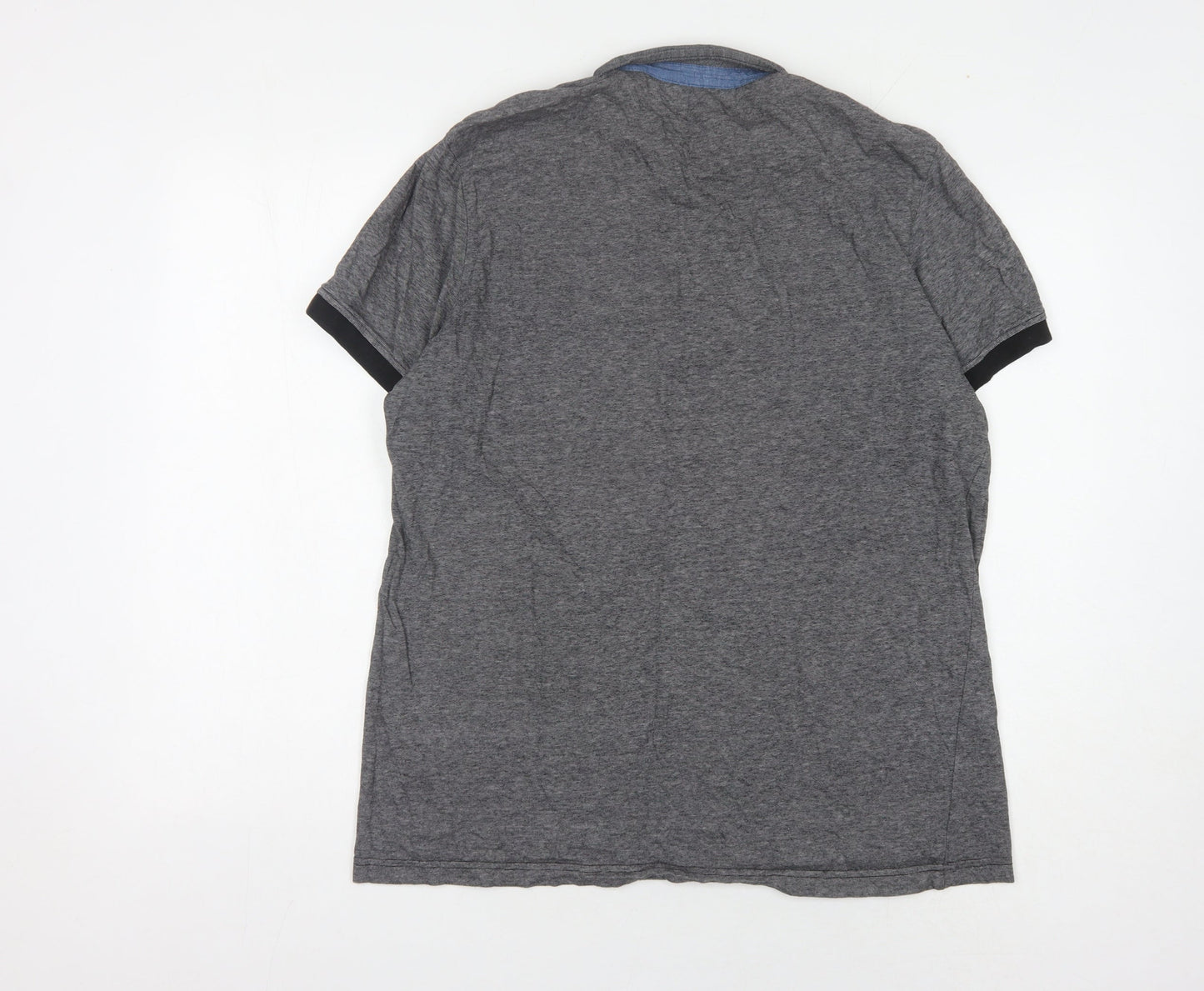 Twisted Soul Men's Grey Polo Shirt L Cotton