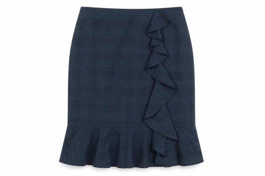 Marks & Spencer Women's Blue Check Pencil Skirt Size 16