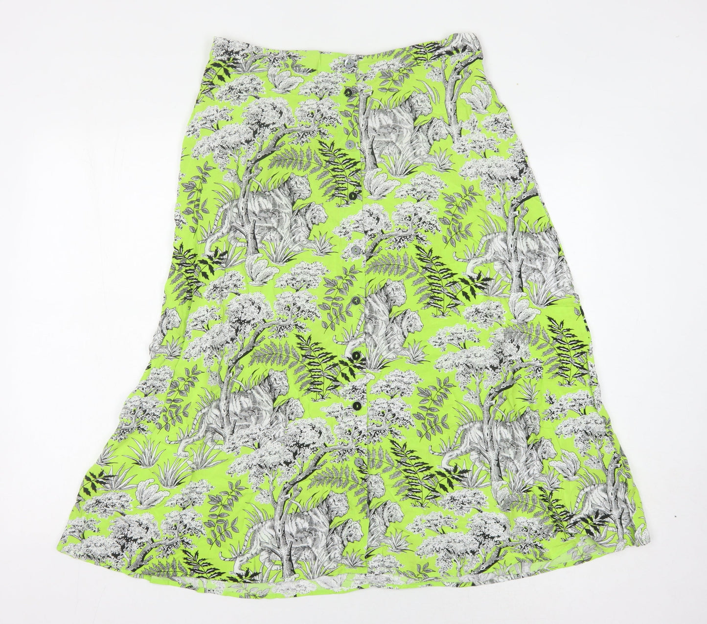 Warehouse Women's Green A-Line Skirt - Size 12