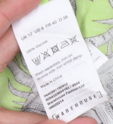 Warehouse Women's Green A-Line Skirt - Size 12