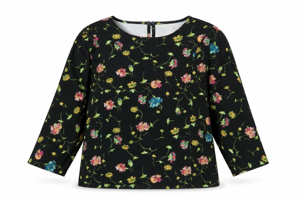 Oasis Women's Black Floral Blouse M