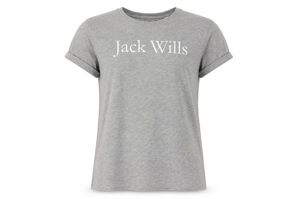 Jack Wills Women's Grey Crew Neck T-Shirt Size 10