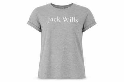Jack Wills Women's Grey Crew Neck T-Shirt Size 10