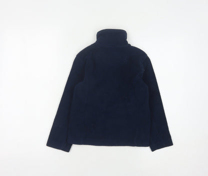 Back view of Harry Hall girls’ blue fleece jacket 4-5 years zip casual