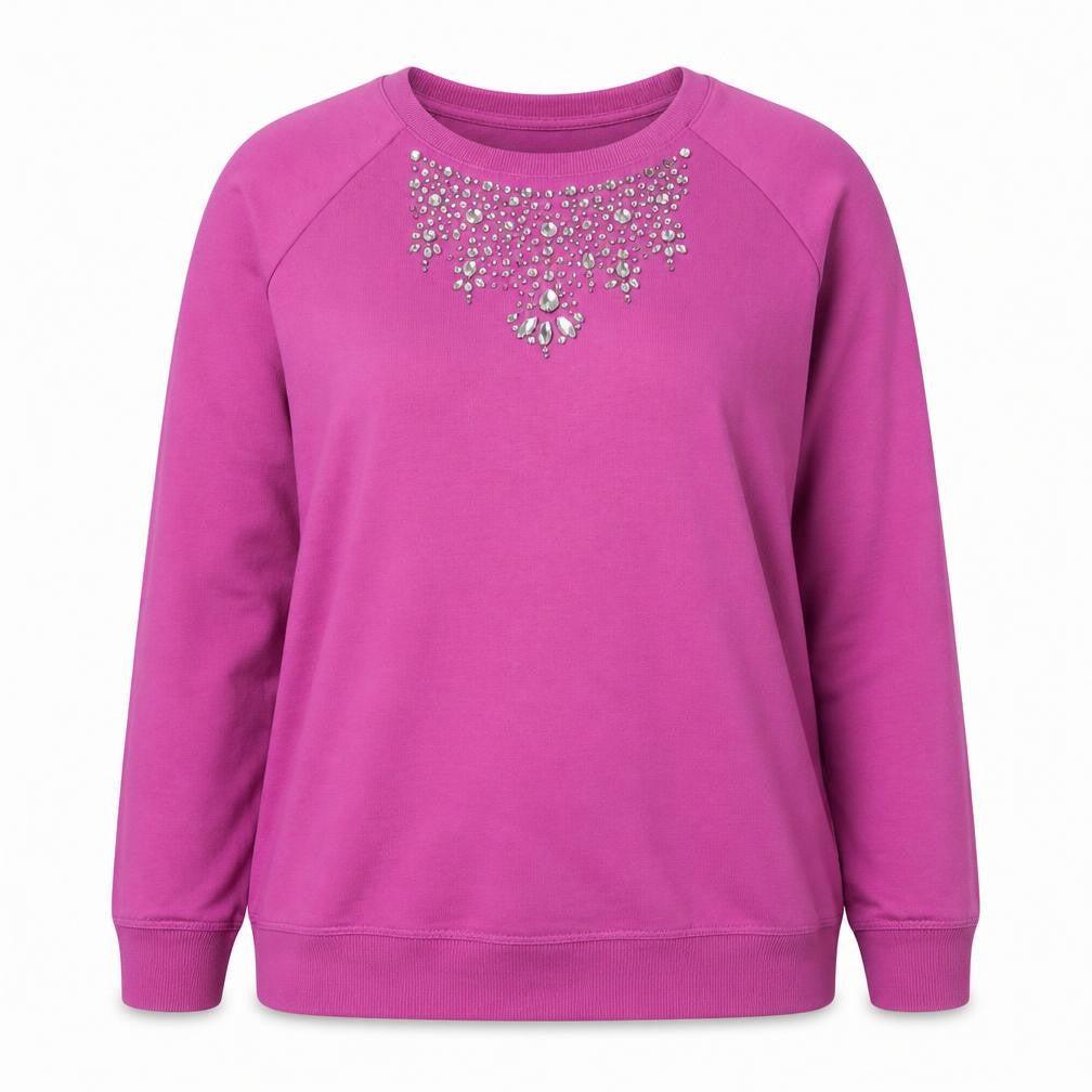Cotton Traders Women's Pink Jewel Sweatshirt Size 16