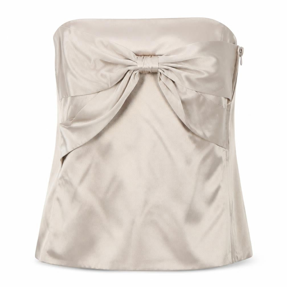 Principles Beige Women's Camisole Blouse with Bow - Size 14