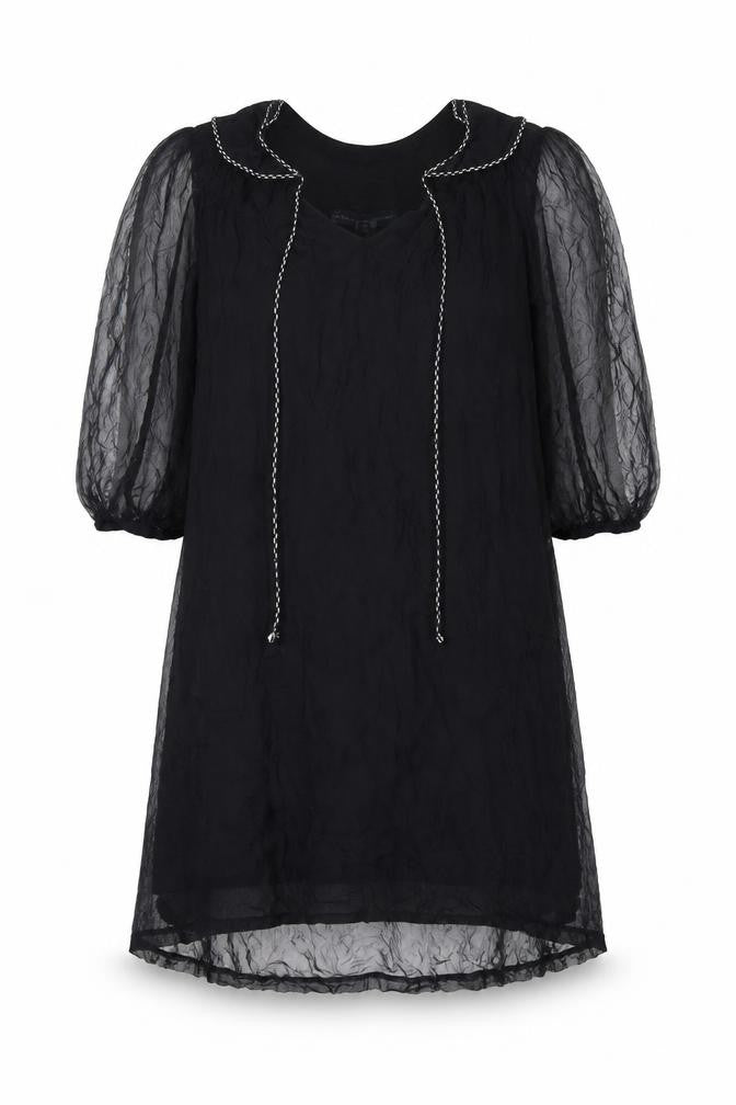French Connection Women's Black Dress 3/4 Sleeve