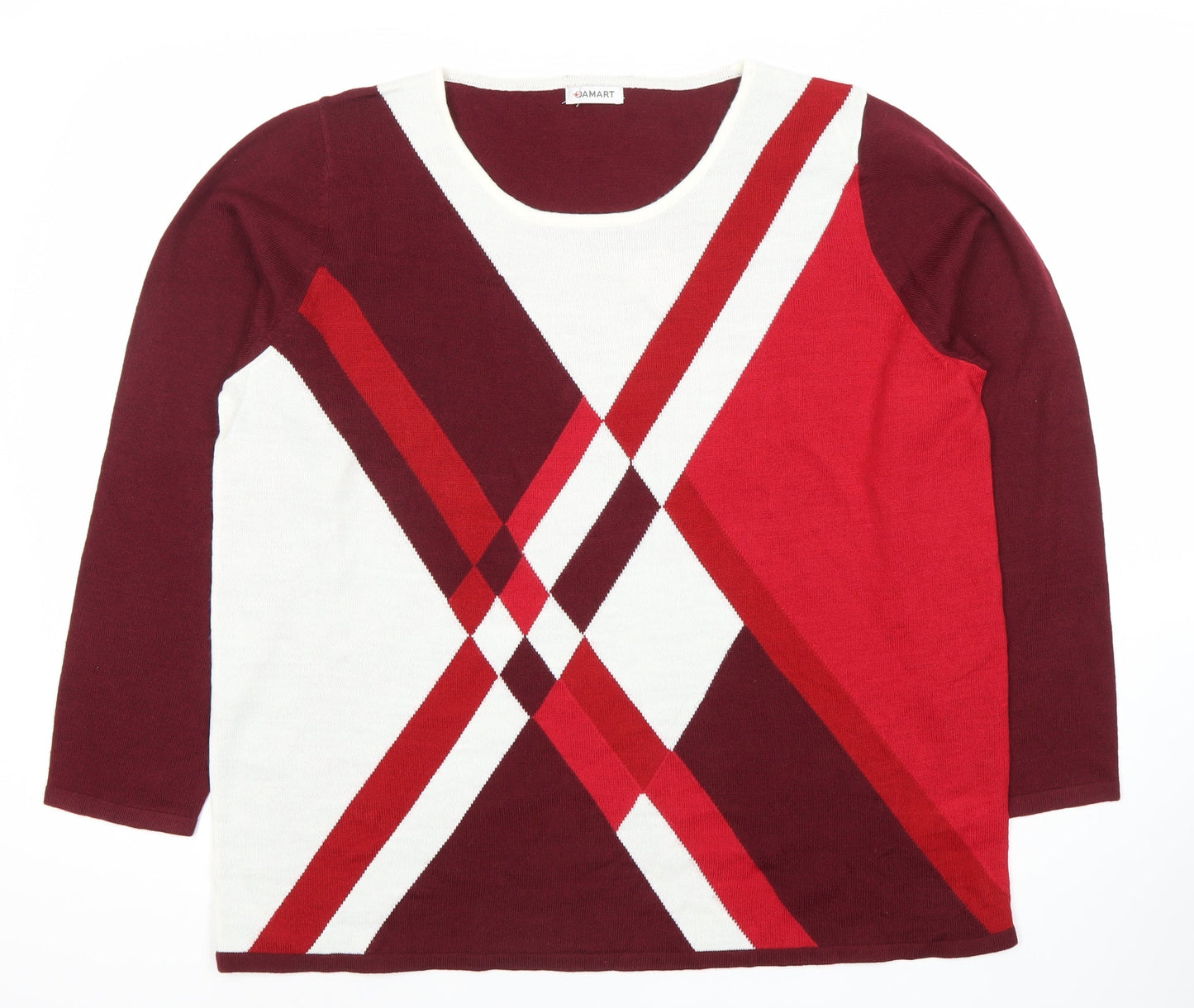 Damart Women's Multicoloured Argyle Jumper XL
