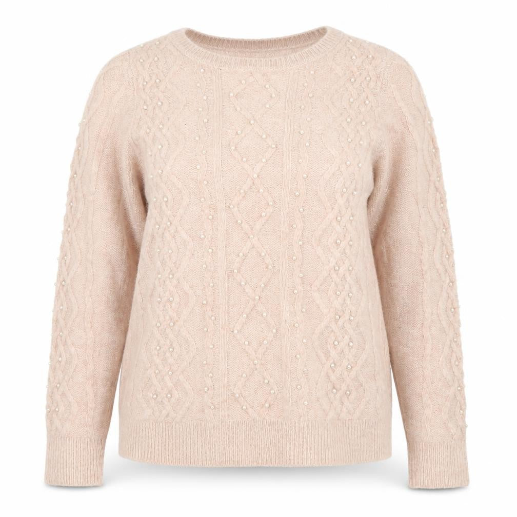M&Co Women’s Pink Cable-Knit Pullover Jumper, Size 12