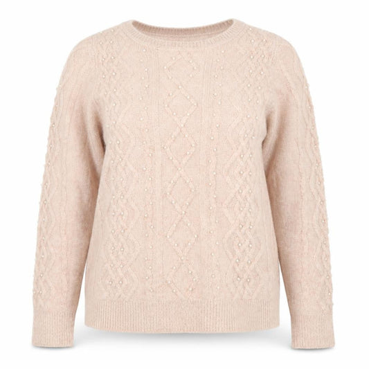 M&Co Women’s Pink Cable-Knit Pullover Jumper, Size 12