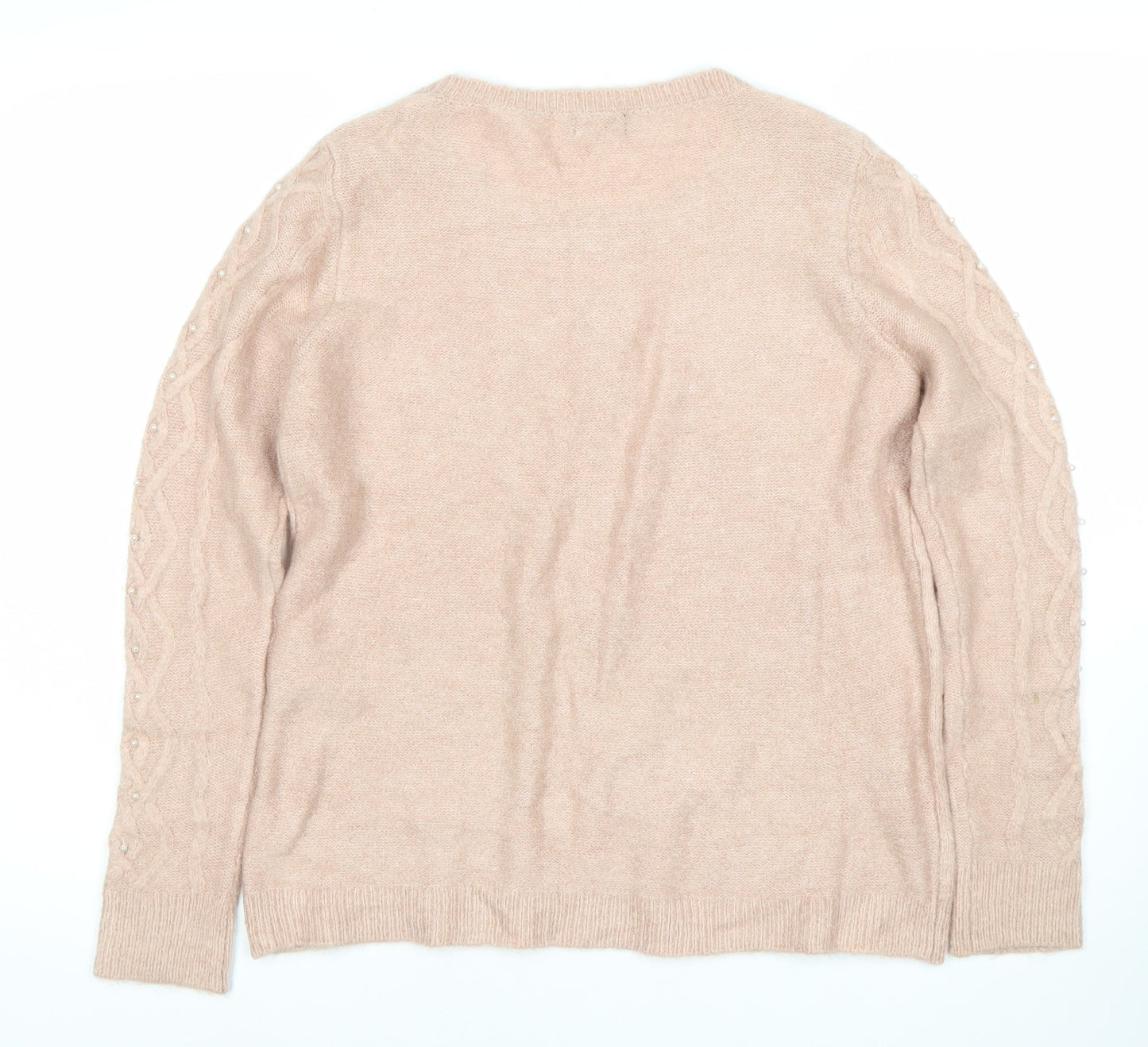 M&Co Women’s Pink Cable-Knit Pullover Jumper, Size 12