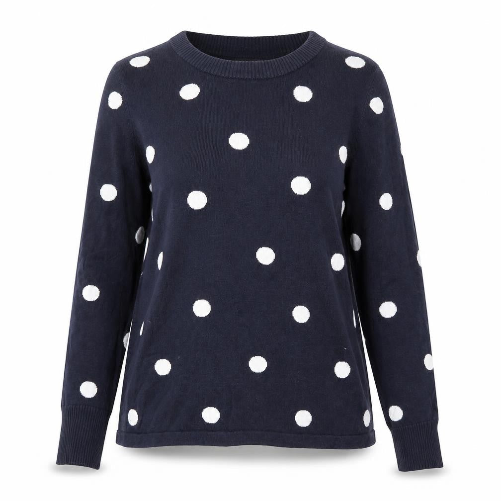 Hobbs Women's Blue Polka Dot Pullover Jumper S