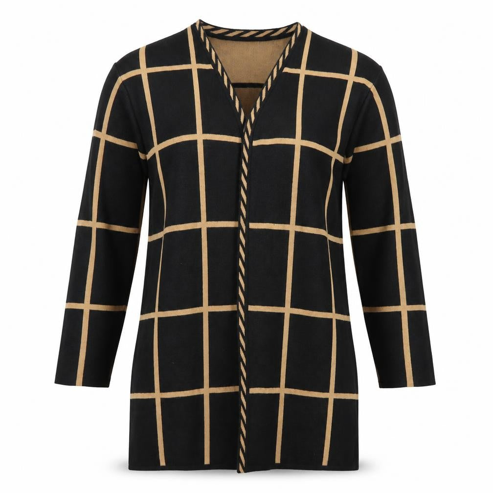 Alexon Women's Black Check Cardigan Medium