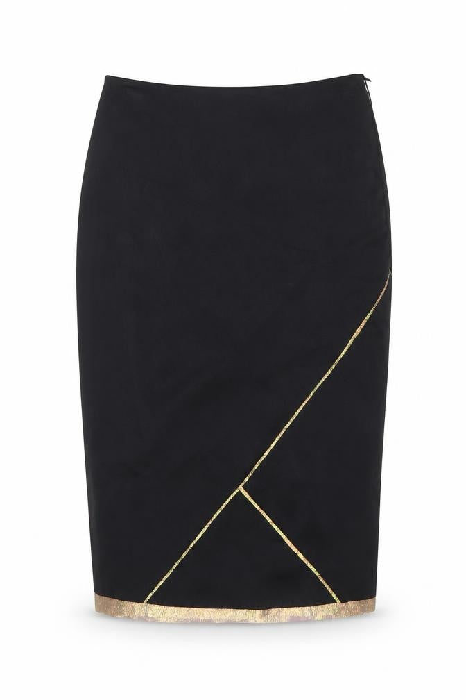 Adolfo Dominguez Women's Black Midi Pencil Skirt, Size 10