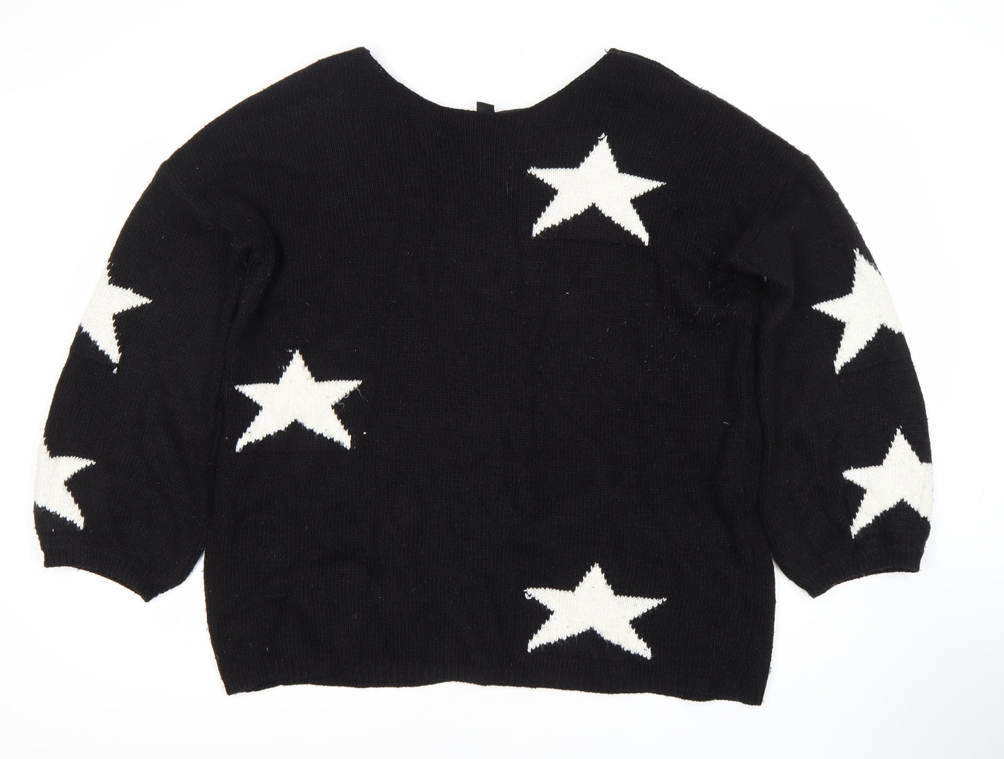 Izabel London Women's Black Star Jumper Size 14
