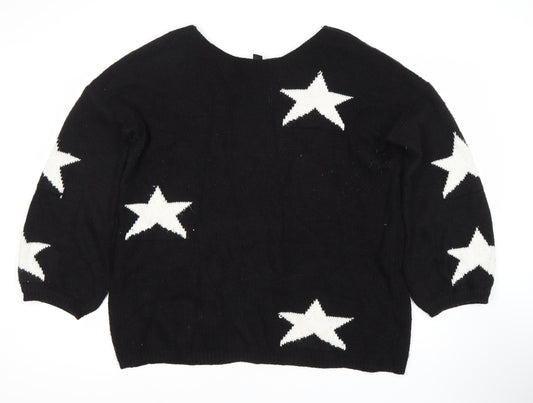 Izabel London Women's Black Star Jumper Size 14