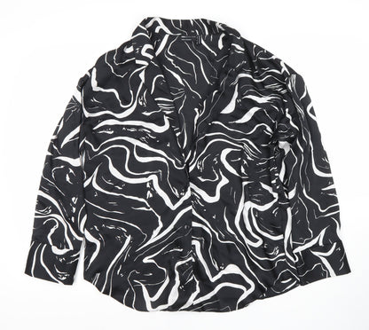 Additional front view of ASOS Women's Black Button-Up Shirt, size 12