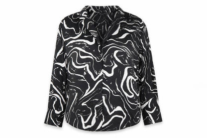 Front view of ASOS Women's Black Button-Up Shirt, size 12
