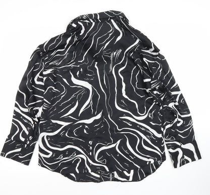 Back view of ASOS Women's Black Button-Up Shirt, size 12