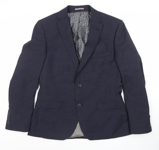 Men's Blue Wool Blazer, 38 Short, Formal Jacket