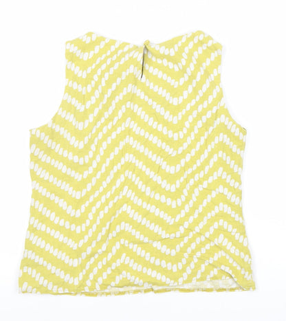 BHS Women's Yellow Geometric Blouse Size 12