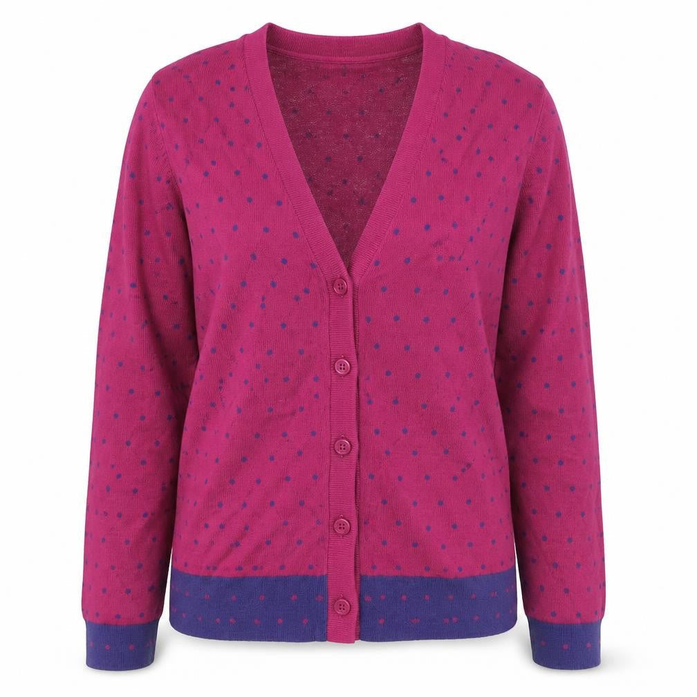 Tulchan Women's Purple Polka Dot Cardigan Size S
