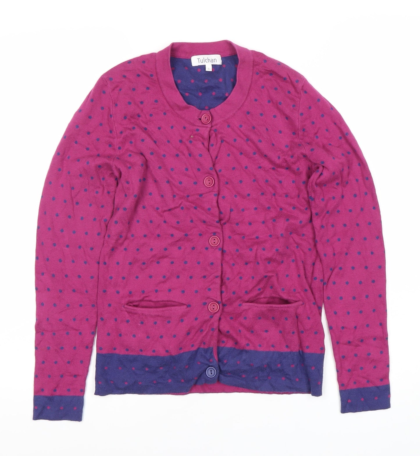 Tulchan Women's Purple Polka Dot Cardigan Size S