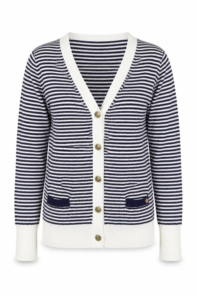 Maison Scotch Women’s Blue Striped Cardigan Size 10