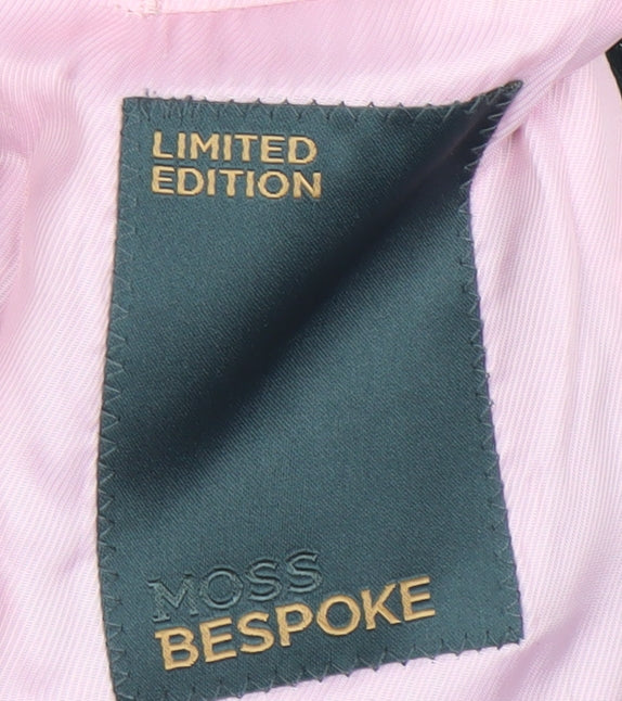 Moss Bespoke Men's Black Striped Wool Blazer 44 Regular