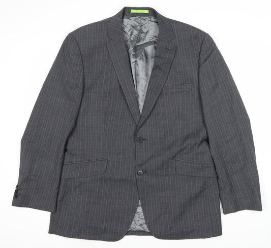 Limehaus Men's Grey Striped Suit Jacket - 42