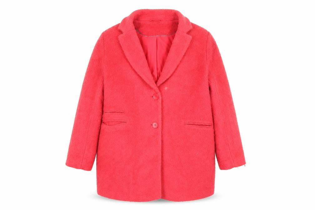 Next Women's Pink Wool Blend Coat Size 16 Button Accent