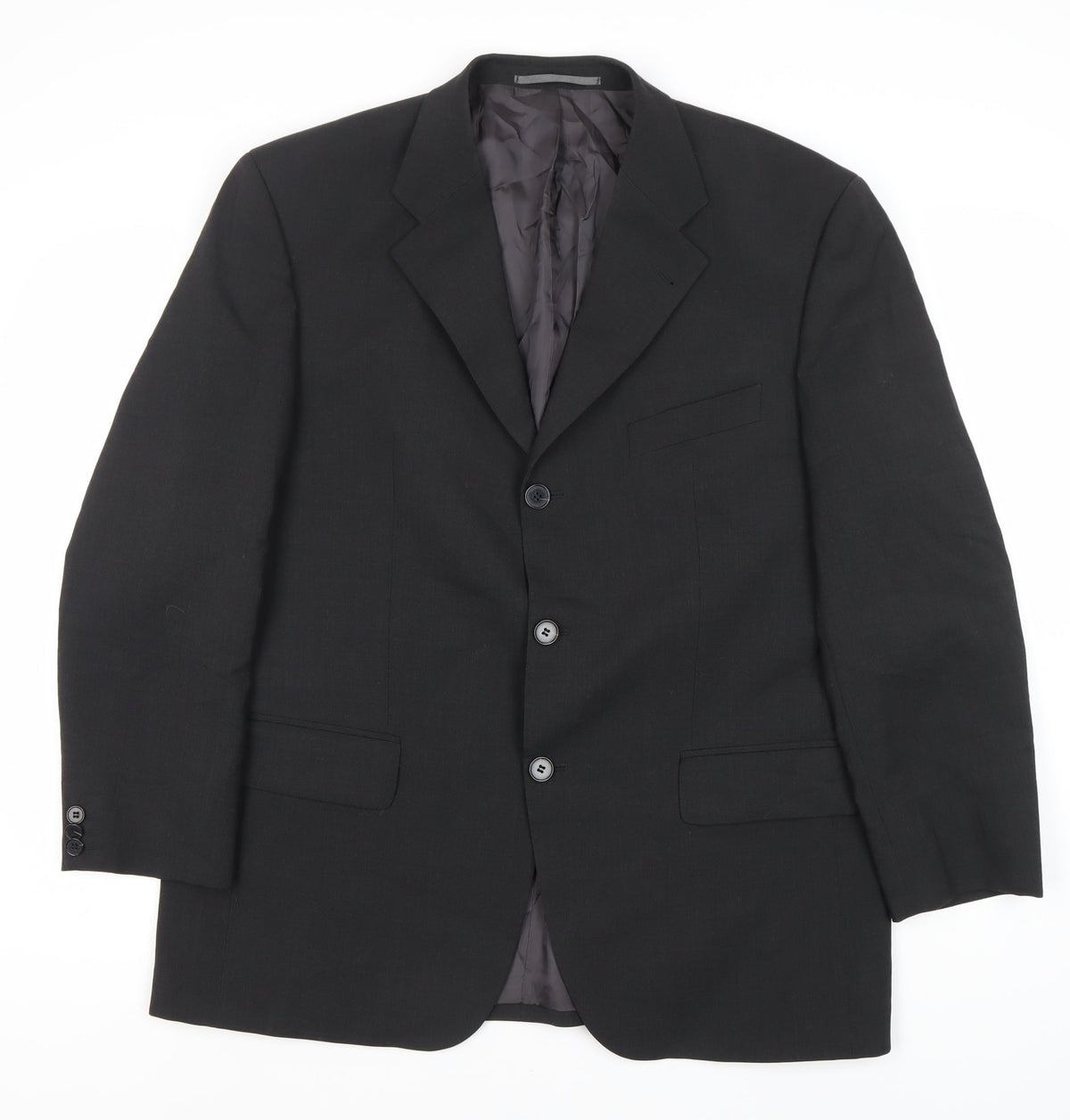 Bäumler Men's Black Wool Blend Single Breasted Suit Jacket Size 44