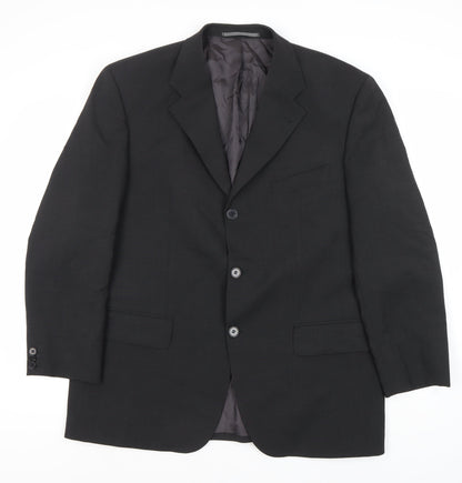 Bäumler Men's Black Wool Blend Single Breasted Suit Jacket Size 44