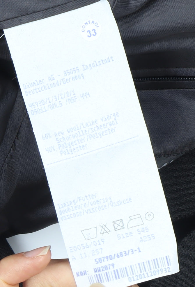 Bäumler Men's Black Wool Blend Single Breasted Suit Jacket Size 44