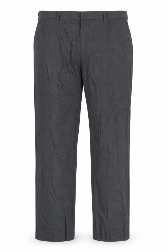 River Island Men's Black Wool Blend Straight Trousers