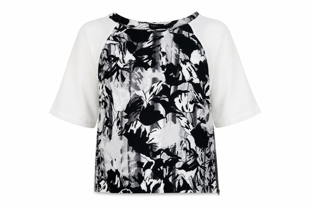 Topshop Women's Multicoloured Raglan Floral Top Size 10