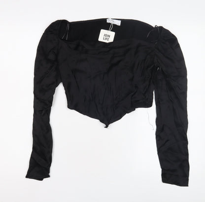 Bershka Women's Black Off-Shoulder Top, Size S, New