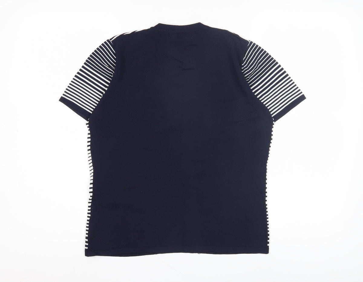 Just Elegance Women's Navy Striped T-Shirt, Size L