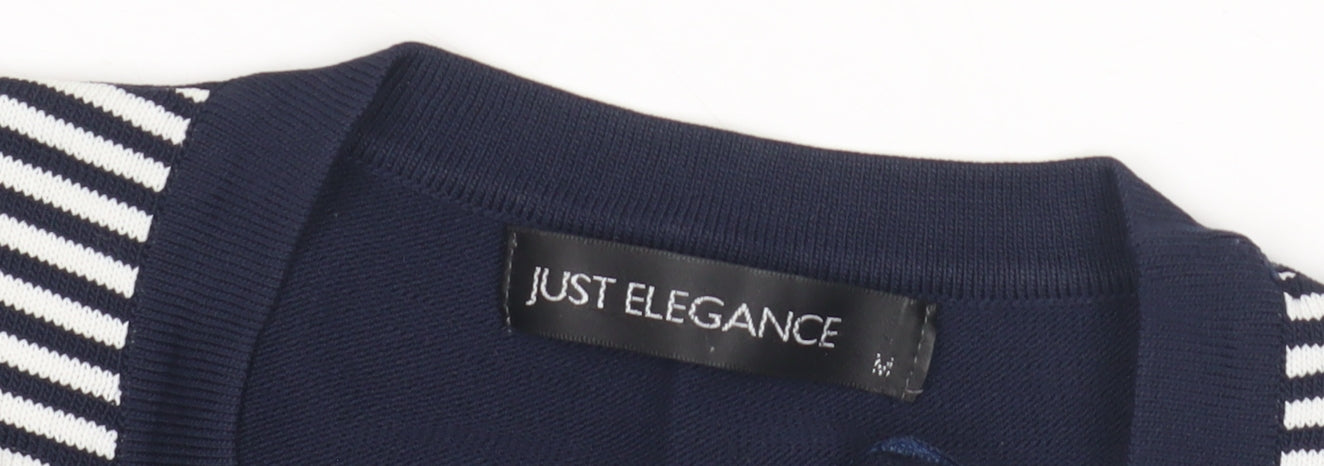Just Elegance Women's Navy Striped T-Shirt, Size L