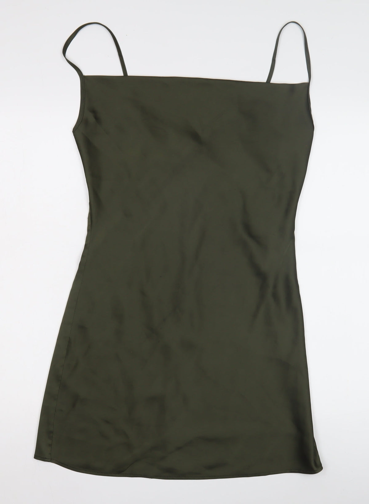 Stradivarius Women's Green Slip Dress Size 12