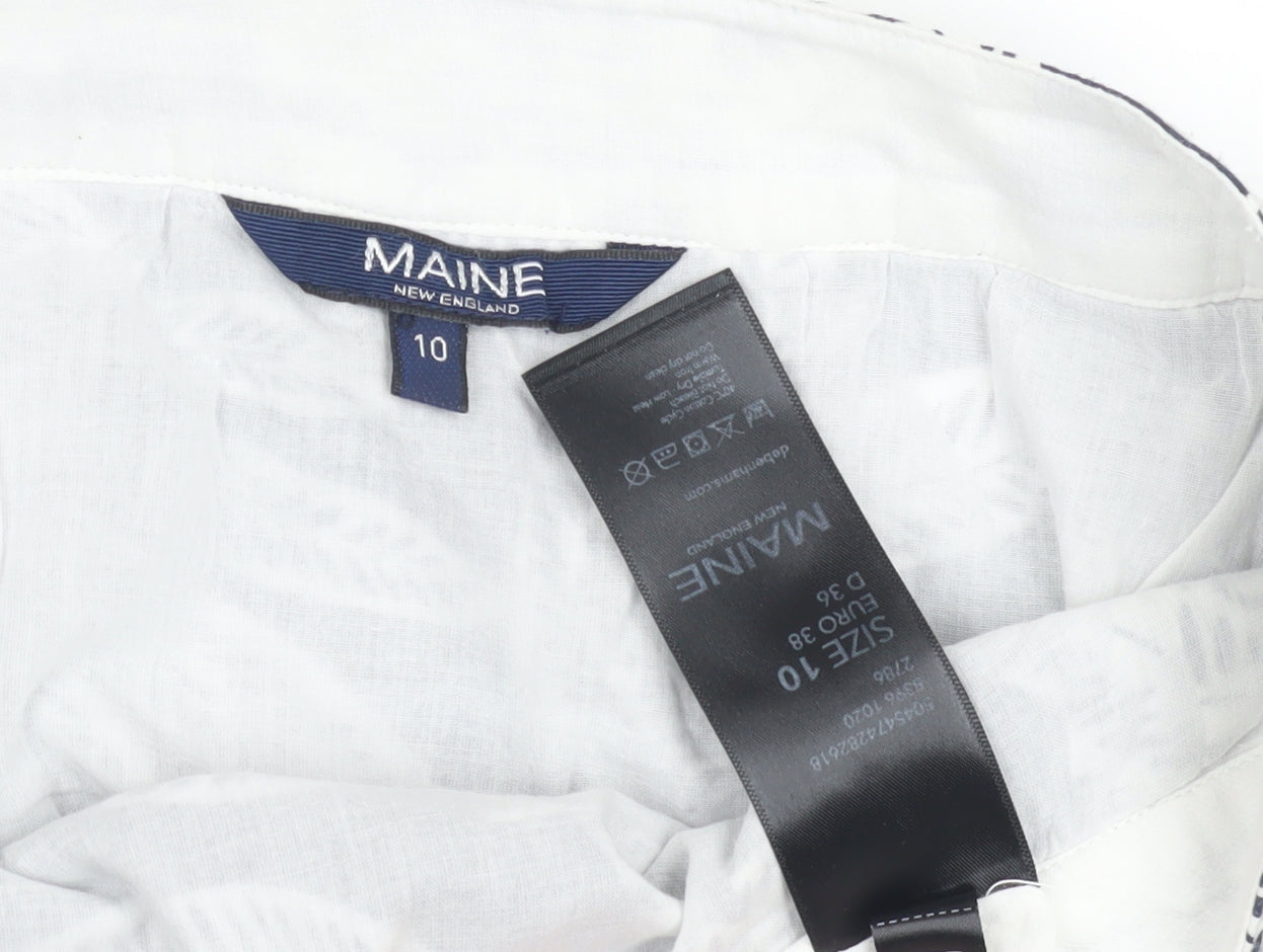 Maine New England Women's Blue A-Line Floral Skirt Size 10