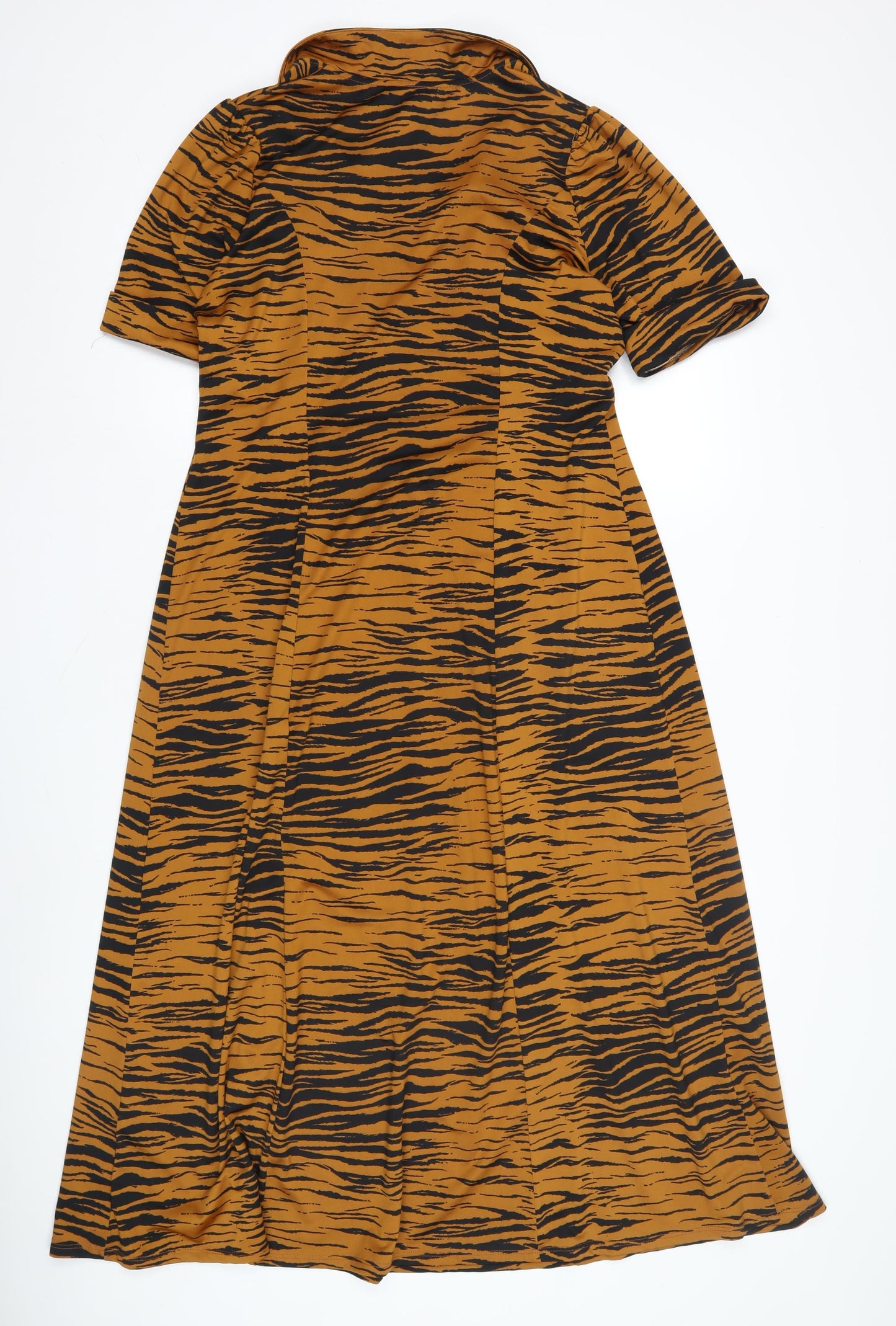 ASOS Women's Brown Animal Print A-Line Midi Dress
