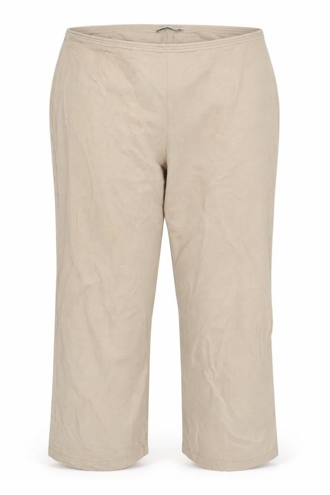 Chesca Womens Beige Linen Silk Relaxed Trousers Size 20
