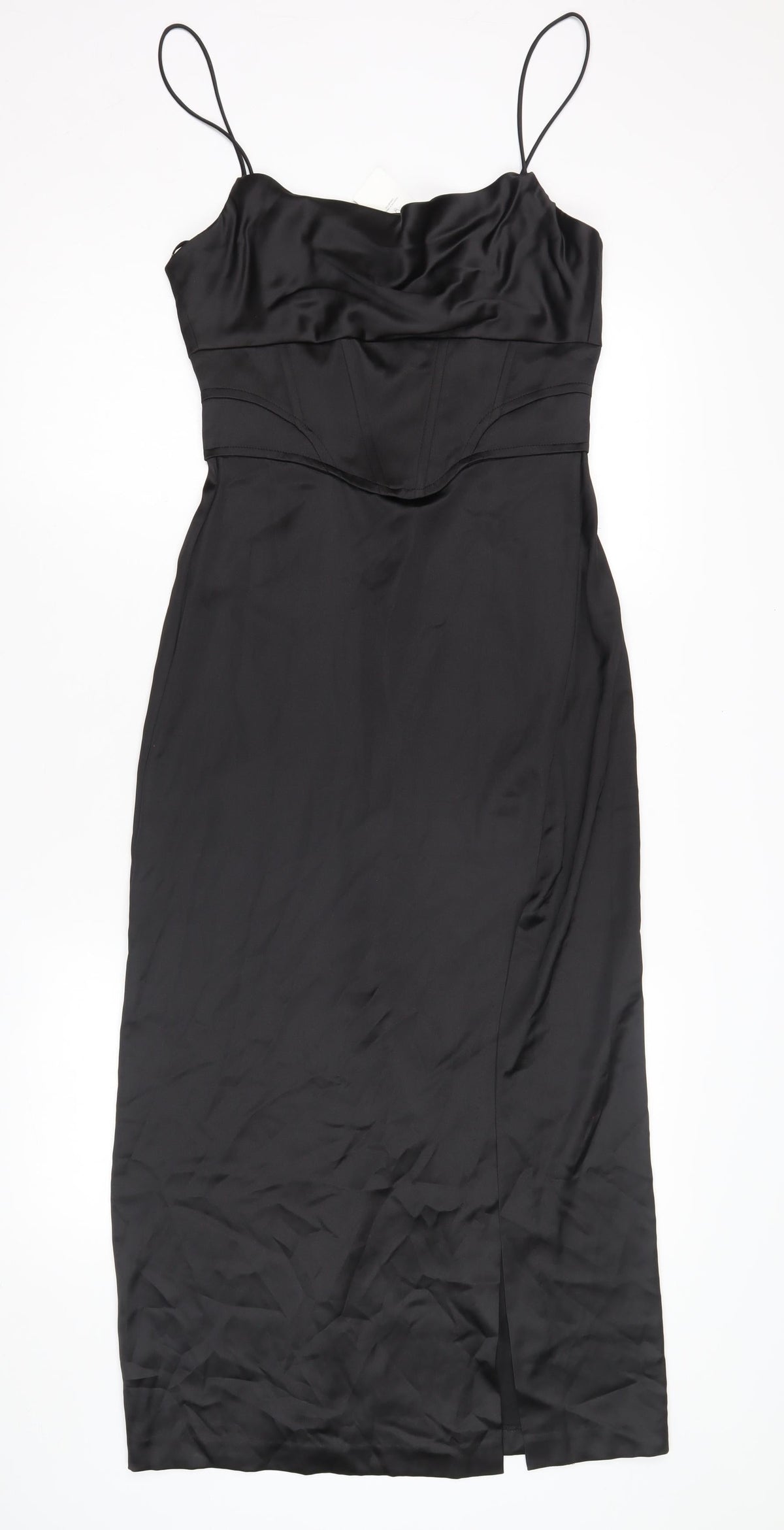 Zara Women's Black Satin Slip Dress XS