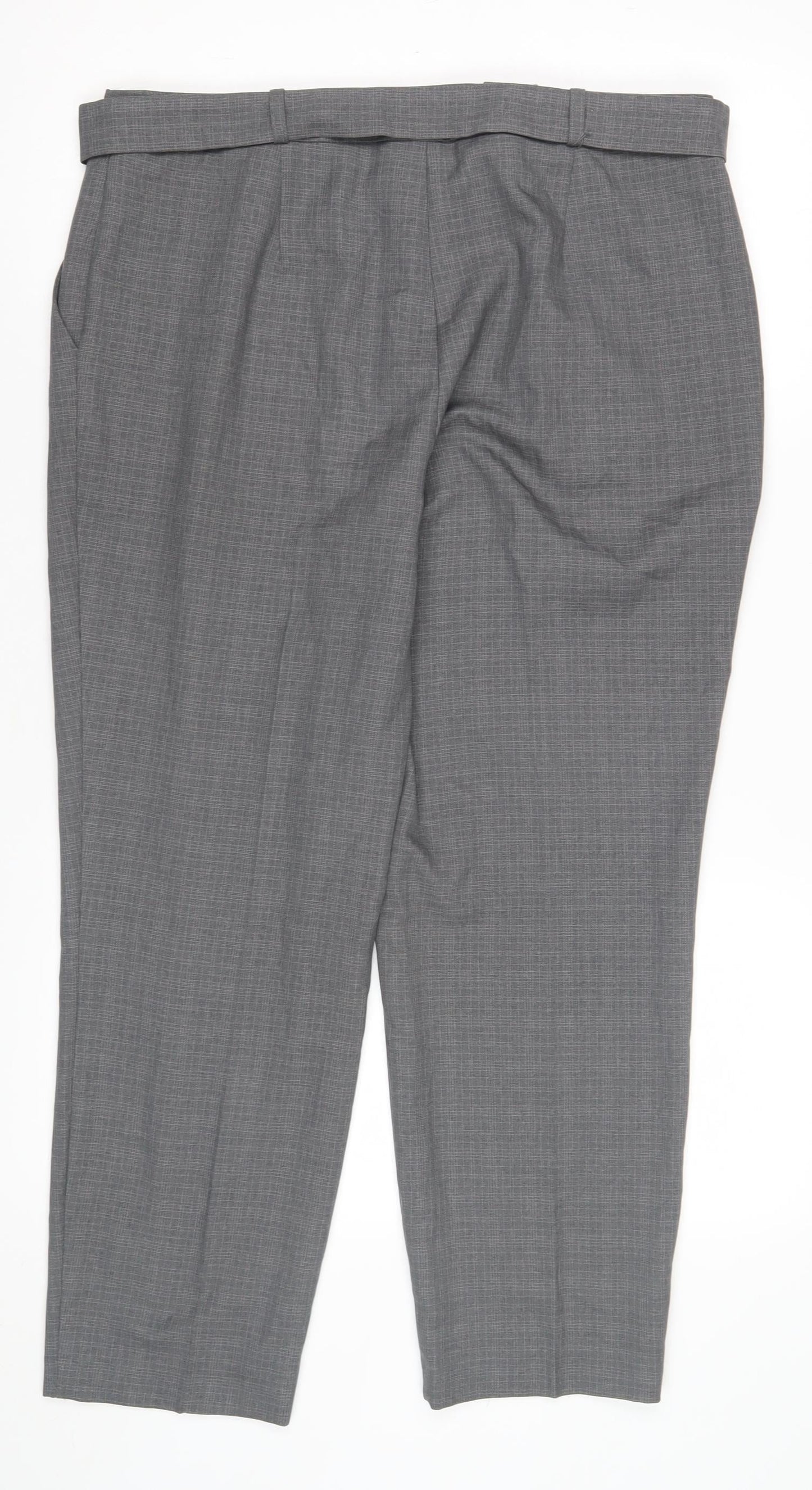 Dorothy Perkins Women's Grey Trousers, Size 14, Belted Style
