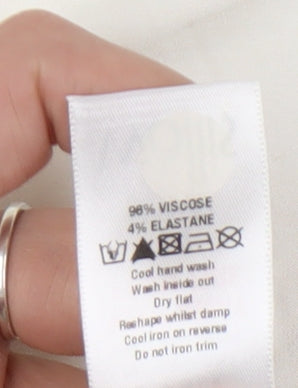 Wallis Petite Ivory Wrap Blouse - Size 14, Classic Style